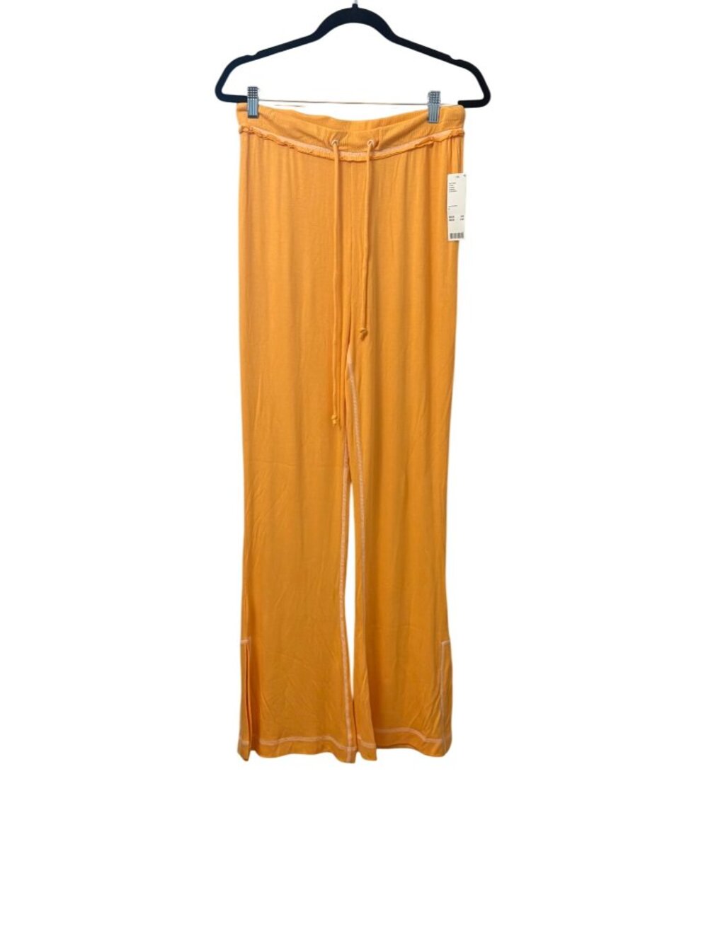 Out From Under NWT Mango Yellow Ribbed Wide Leg Drawstring Pants Womens L